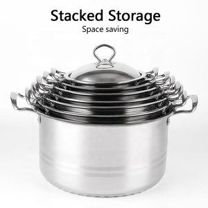 Juego de <span class=keywords><strong>Ollas</strong></span> Clásicas Multifuncionales de Acero Inoxidable, Juego de Utensilios de Cocina con Tapas - Product Image 5