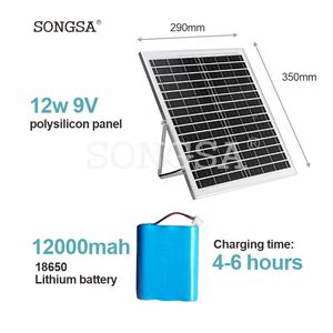 Ventilador solar mecánico duradero y de bajo consumo con perilla, ideal para uso doméstico y de emergencia en exteriores, recargable y de pie. - Product Image 5