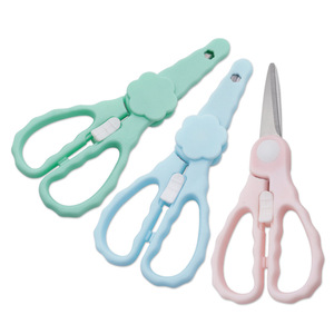 Baby Food Scissors Stainless Steel Portable For Infants And Toddlers 0-12 Months Multifunction Home Use Green Blue Pink - Product Image 1