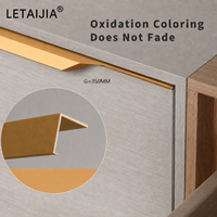 Poignée d'angle dissimulée en alliage d'aluminium longue à montage supérieur pour meubles, armoires, placards et tiroirs