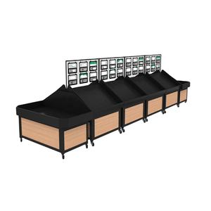 Présentoir à Fruits et Légumes Personnalisé XINDE pour Supermarché, Étalage en Acier et Bois, Conception de Stand à Fruits - Product Image 2