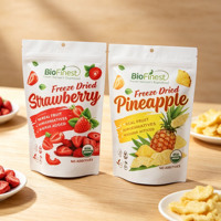 Op maat gedrukte recyclebare food grade PE stand-up pouches verpakkingen aardbeien Mylar zakjes voor gedroogd fruit