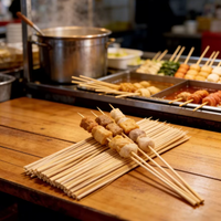 Brochettes de barbecue longues en bambou naturel de qualité alimentaire, écologiques, biodégradables, pointues, portables pour camping en extérieur et grillades au charbon de bois