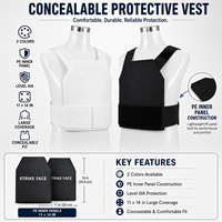 Gilet de protection dissimulable à porter sous les vêtements, panneau souple en PE de classe IIIA, gilet de sécurité léger, pour patrouille de sécurité, auto-défense, fin et discret