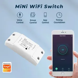 Mini commutateur intelligent avec WiFi pour module de relais domestique avec télécommande vocale sans fil Alexa Tuya