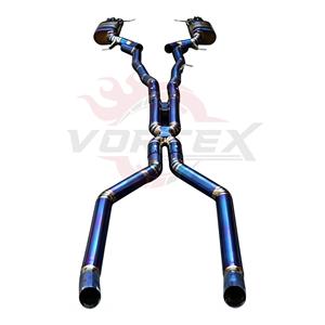 Escape Trasero Vortex Titanium Blue con Válvulas para BMW F06 F12 F13 640i 650i con Tubo en X, Doble Silenciador y Puntas Cuádruples de Carbono, Línea Mod - Product Image 4