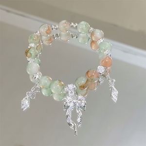 Sweet Butterfly Tassel <b>Bracelet</b> for Women Girls Fashion Fantasy Beaded Elastic <b>Rope</b> Bowknot <b>Bracelet</b> Jewelry Accessories Gifts - Product Image 6