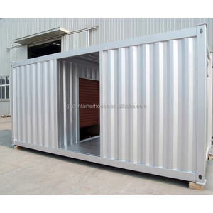 Conteneur de stockage extérieur en acier robuste avec portes verrouillables, résistant aux intempéries, entrepôt portable, boîte de transport de marchandises - Product Image 1