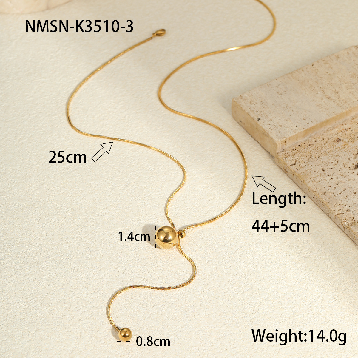 Nmn-k3510-3 golden necklace