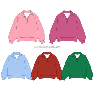 เสื้อสเวตเชิ้ตสีพื้นแบบเข้าชุดสำหรับพ่อแม่ลูก แขนยาว คอปกโปโล ติดกระดุม ปลายแขนแบบริบ สำหรับครอบครัว สั่งทำได้ - Product Image 2