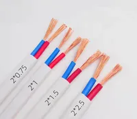 Cable Plano Flexible H03VV-F de 2 Núcleos, 0.75-2.0mm², Cobre Libre de Oxígeno, Aislamiento de PVC, Cable de Alimentación, Cable Rvvb