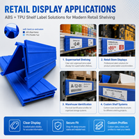 Porte-étiquettes de rayonnage en PVC/ABS TPU co-extrudé souple-rigide, bande de données pour étiquettes de prix à clipser, pour affichage en supermarché et vente au détail, personnalisable OEM
