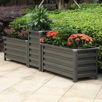 Jardinières rectangulaires modernes en alliage d'aluminium pour plantes, parterres de fleurs, balustrades de routes municipales, jardinières métalliques de qualité commerciale