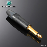 Adaptateur électrique Neutrik NP2X-BAG 6,35 mm 2p Mono Jack avec contacts en nickel, idéal pour les connecteurs audio de guitare et de téléphone