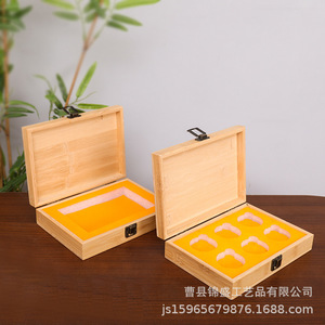 Caja de Té de Bambú Rectangular Personalizable, Caja de Almacenamiento de Té de Grosor Ajustable, Caja de Regalo para Uso Doméstico - Product Image 3