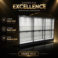 Maßgefertigte Vitrine mit LED-Beleuchtung Glas-Aluminium-Sammlervitrinen Gehärtete Glasvitrine