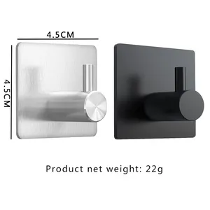 Heavy Duty Stainless Steel Self Adhesive Bathroom Kitchen 3m Hook Adhesive Wall Hooks