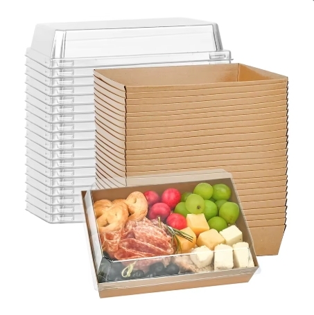 Disposable Box Square Rectangle Square Disposable Kraft Plastic Packaging Box