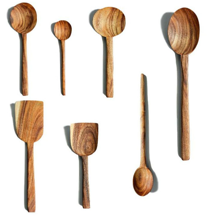 Современная термостойкая кухонная ложка, лопатка, деревянная посуда по низкой цене