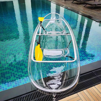 Kayak transparent en cristal pour 2 personnes, couleur personnalisée, canoë en PC transparent pour activités aquatiques touristiques en zone panoramique