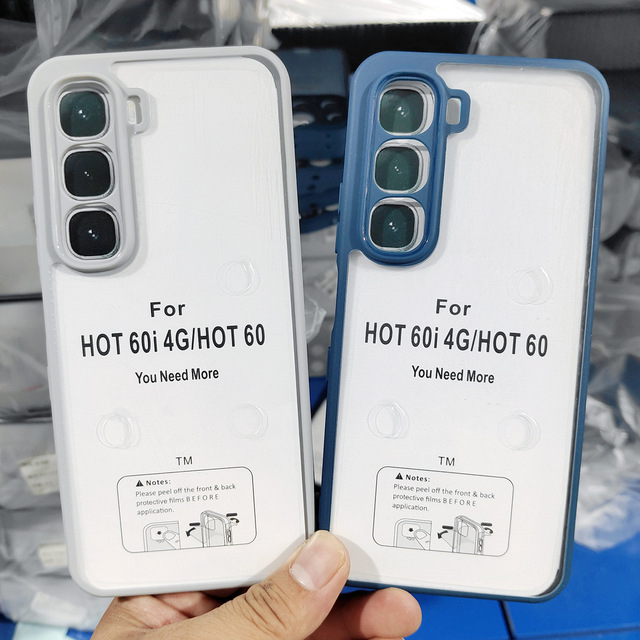 Transparent Shockproof Hot Stamping Phone Case for Infinix Zero 40 5G TM-Acrylic Two-in-One Hard Shell