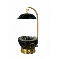 Set Perlengkapan Pemanas Makanan Buffet FLEY 8L Black Gold Stainless Steel dengan Tutup Gantung untuk Hotel, Restoran, Pernikahan, dan Katering