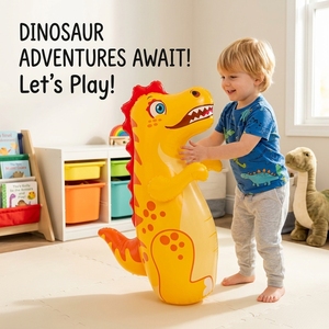 Bolsa de Boxeo Inflable 3D de PVC con Diseño Aleatorio de Tigre/Dinosaurio/Delfín, 8x6x2 Pulgadas, Paquete Individual, Juguete Interactivo Divertido - Product Image 6