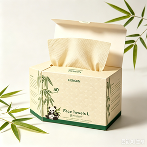 Serviettes Visage en Bambou XL, Lingettes Non Tissées Jetables, Démaquillants Secs, Motif à Carreaux, Fabriquées en Viscose de Bambou, Extra Douces pour Peaux Sensibles - Product Image 3