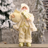 Décorations de Noël Poupée Père Noël Debout en Plastique, Jouet Créatif de Décoration de Noël