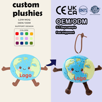 Mignon porte-clés en peluche Terre de 10 cm, en coton doux et en tissu, pendentif pour sac avec logo personnalisé, jouet en peluche