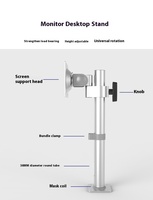 Bras de moniteur rotatif à 360 degrés support de moniteur en alliage d'aluminium support d'écran d'ordinateur rotatif