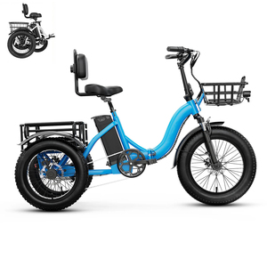Triciclo Eléctrico de 500W con Pedaleo Asistido, Neumáticos Gruesos de 20" X3 para Adultos, Bicicleta Plegable de 3 Ruedas con Batería de 48V 15Ah - Product Image 2