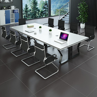 Table de conférence blanche minimaliste et pratique pour plusieurs personnes Escritorio Mesa De Escritrio Table de bureau