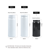 Flacon à pilules en aluminium noir et blanc, conteneur vide pour suppléments en métal, pot en aluminium à bouchon à vis pour capsules