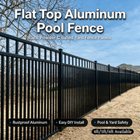 Offre Spéciale : Panneaux de clôture de piscine en aluminium noir thermolaqué à sommet plat de 4, 5 et 6 pieds, Clôture ornementale en aluminium à piquets, Fourniture directe usine