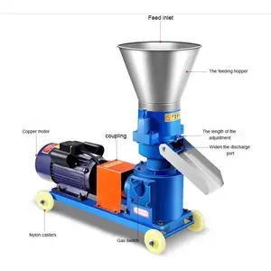 Hot sale 300-500kg/h,400-800kg/h home use Animal poltry Feed pelleting plant,pellet mill with hammer mill