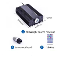 Plafonnier LED à fibres optiques 45W effet ciel étoilé avec télécommande RGBW IP33 et construction en alliage d'aluminium