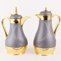 Thermos de haute qualité de 1000 ml de style arabe, en plastique, avec design personnalisé, doublure en verre, carafe isotherme, pot à café pour eau chaude