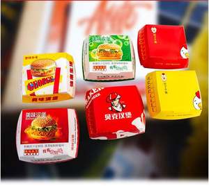 Caja de hamburguesas blanca plegable y reciclable de cartón para comida, <span class=keywords><strong>precio</strong></span> de fábrica, con logo, para llevar. - Product Image 6