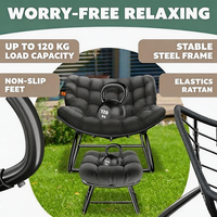 Chaise de camping portable, chaise longue, chaise à bascule d'extérieur avec repose-pieds