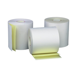 3 ''X 95 'Blanco/Canary <span class=keywords><strong>2</strong></span> <span class=keywords><strong>Ply</strong></span> Impresora de cocina sin carbón Rollos de recibos de caja registradora de papel para SP2000 UP389 480 220 250 - Product Image 1