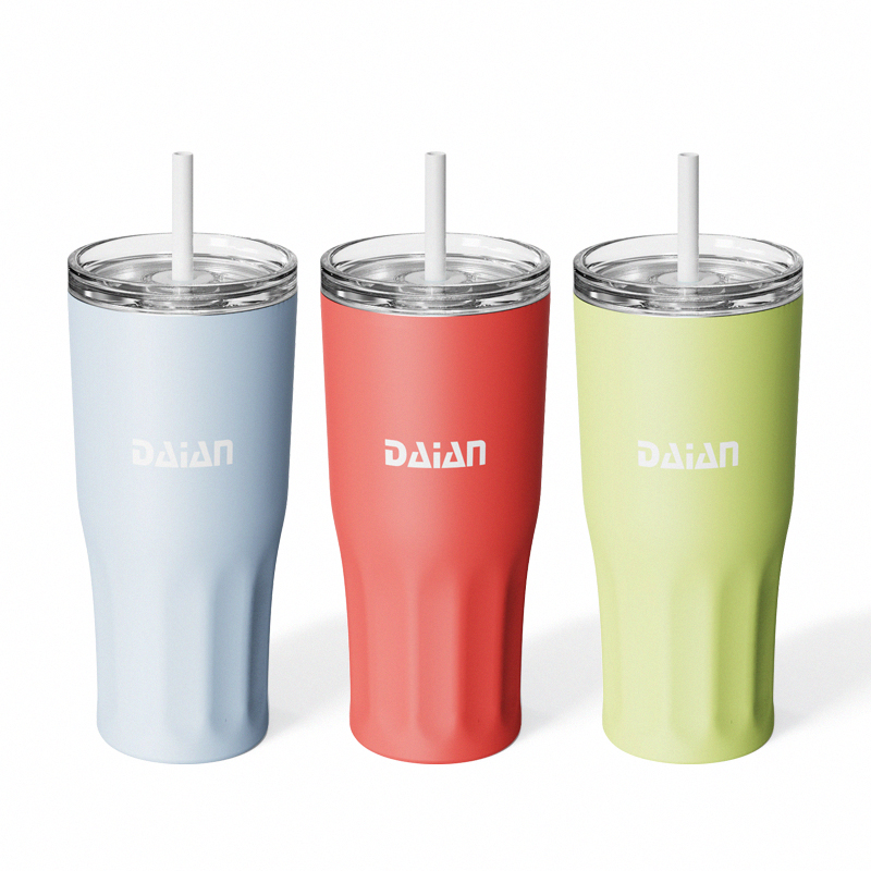 Новый выпуск от завода DAIAN, автомобильная кружка для кофе, кружка с двойными стенками 20 унций, вакуумная кружка из нержавеющей стали для путешествий с крышкой из соломы