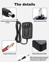 ESann DC24V 1A Adaptateur secteur double port Chargeur mural de voyage Transformateur d'alimentation avec 5.5mm X 2.5mm / 5.5x2.1mm