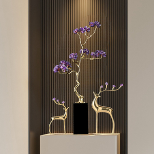 Árbol de Cristal de Amatista Natural, Rama de Latón y Base de Mármol, Adorno de Mesa Feng <span class=keywords><strong>Shui</strong></span>, Decoración Artística para Interiores, Hogar y Oficina - Product Image 3