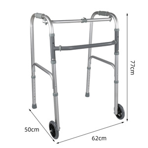 Aide à la marche en alliage d'aluminium, taille M, réglable en hauteur, pour personnes âgées, gris argenté - Product Image 3