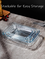 Plat à four rectangulaire en verre borosilicate de haute qualité de 3000 ml, résistant à la chaleur, pour la cuisson au four