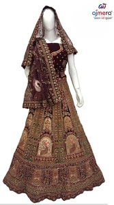 Lehenga de Mariée Royale pour Femme – Tenue Traditionnelle Ethnique de Cérémonie, Design Moderne Brodé, Réversible et Séchage Rapide - Product Image 4
