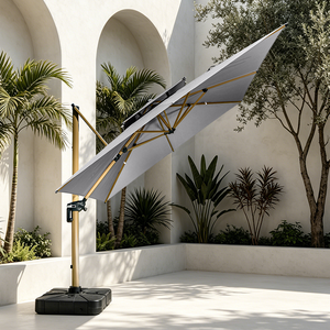 MOJIA <span class=keywords><strong>Parasol</strong></span> Déporté Carré 3x3m Personnalisé avec LED, Parapluie de Terrasse Étanche pour Hôtel et Restaurant - Product Image 2