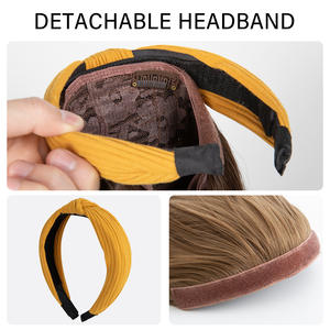 Perruque en fibre chimique à grandes ondulations, demi-tête, avec <span class=keywords><strong>bandeau</strong></span>, <span class=keywords><strong>cheveux</strong></span> longs <span class=keywords><strong>bouclés</strong></span>, pour femmes, style européen et américain, pour usage transfrontalier - Product Image 4