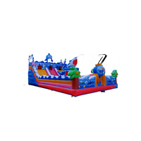 Grand château gonflable sur le thème de l'océan, requin, dauphin, château sauteur avec toboggan, équipement de jeux pour enfants en plein air